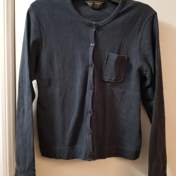 90's Abercrombir&Fitch 90's button front rib  cardigan with pocket - Picture 2 of 5
